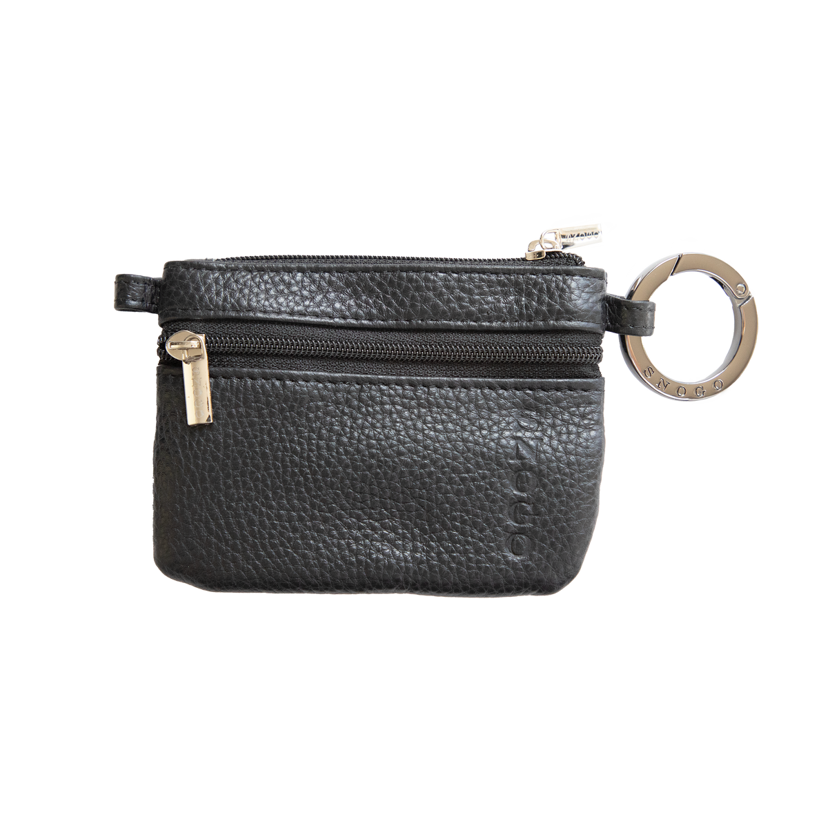 Litchi Leather 4-Pocket Wallet with Keyring