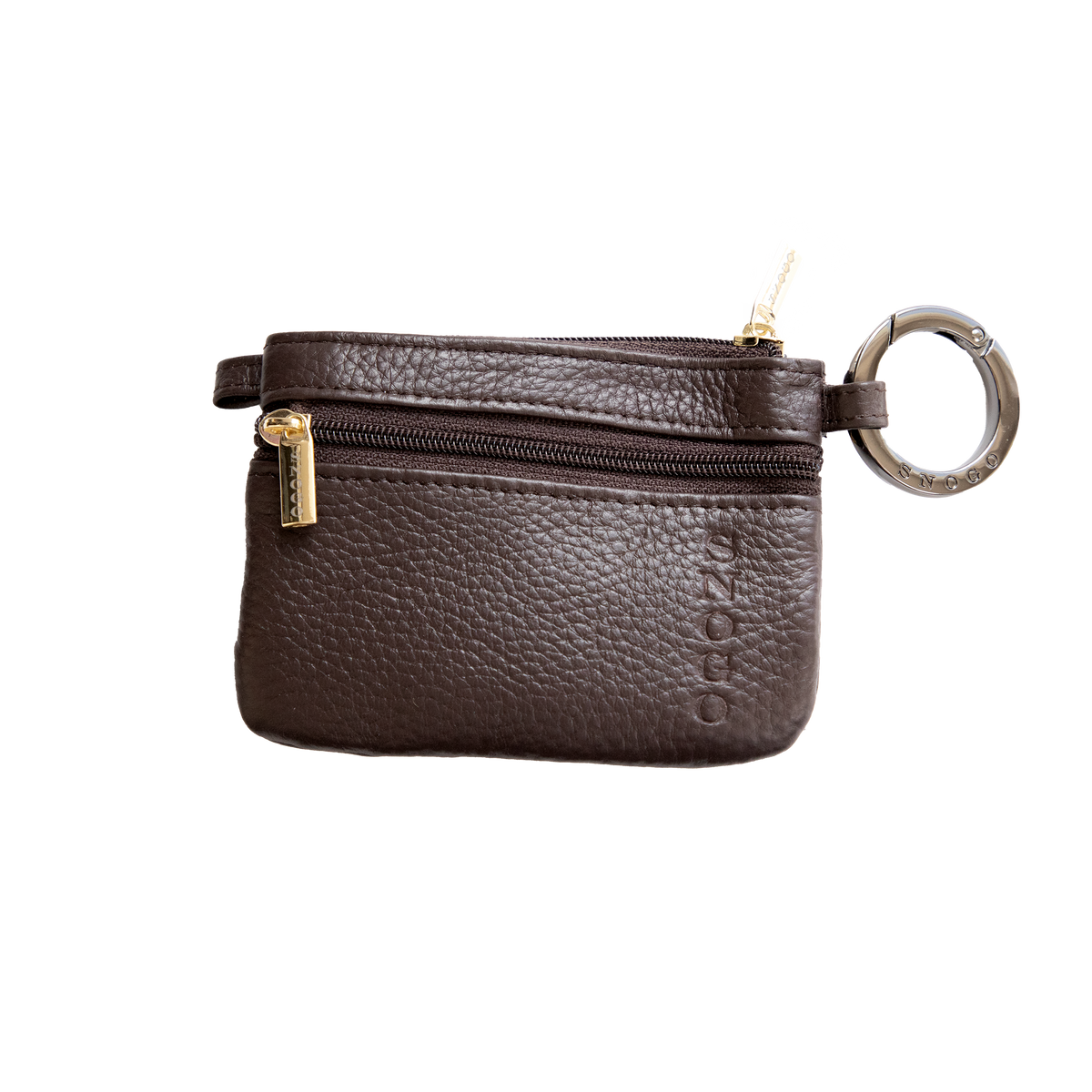 Litchi Leather 4-Pocket Wallet with Keyring