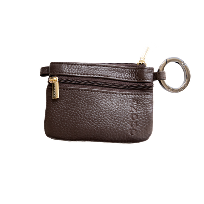 Litchi Leather 4-Pocket Wallet with Keyring