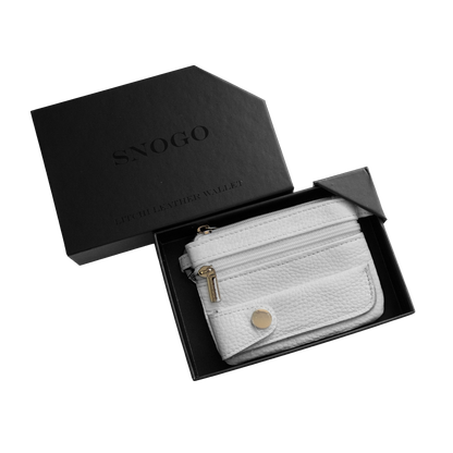 Litchi Leather 4-Pocket Wallet with Keyring
