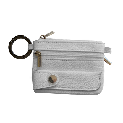 Litchi Leather 4-Pocket Wallet with Keyring