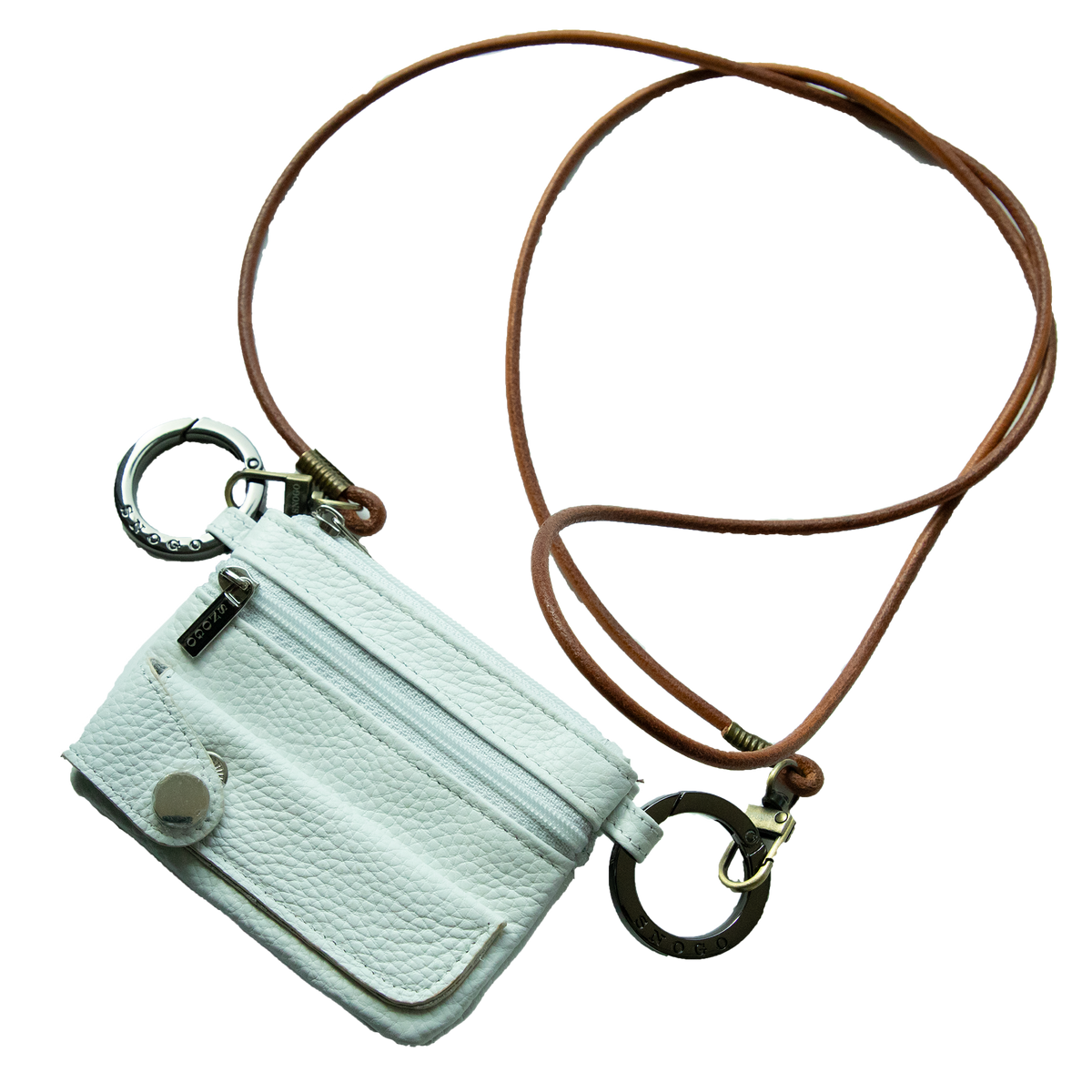 Travel Wallet  | Litchi Leather 4-Pocket with Keyrings & Strap